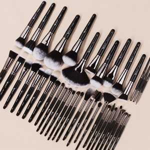 Pinceau de maquillage rond en poils synthétiques, plat, pour application de fond de teint, manche en plastique - Product Image 5