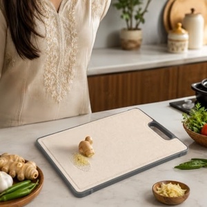Tabla de Cortar de Titanio Puro de Grado Alimenticio, Doble Cara, Duradera, con Borde de Silicona Antideslizante para Cocina - Product Image 3