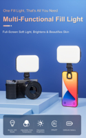 Luz LED Portátil P8 para Cámara, Teléfono Inteligente, Laptop, Selfie, Resistente al Agua, a Prueba de Golpes, Plegable, Temperatura de Color Ajustable