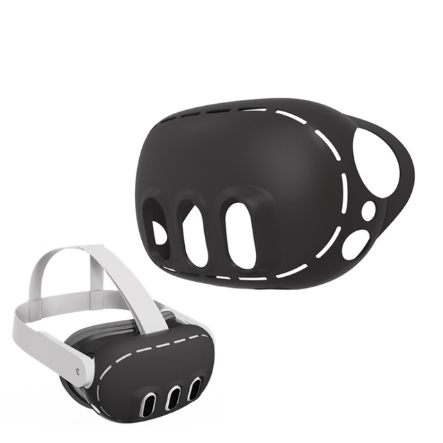 For Oculus Quest 3 VR Host Protective Cover Silicone Dustproof Shell(Black)