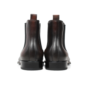 Botas Chelsea para Hombre Pintadas a Mano con Patina, Zapatos <span class=keywords><strong>de</strong></span> Vestir <span class=keywords><strong>de</strong></span> Piel <span class=keywords><strong>de</strong></span> Becerro Pulida <span class=keywords><strong>de</strong></span> <span class=keywords><strong>Lujo</strong></span>, Suela <span class=keywords><strong>de</strong></span> Cuero Genuino, Estilo Italiano - Product Image 4