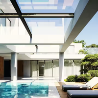 Villa préfabriquée de luxe de 240 m2 à deux étages, suite 4-5 chambres avec salle de bain et salle de sport, maison en acier de style mid-century modern