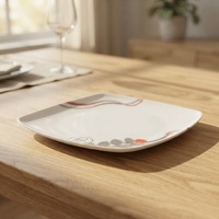 Assiettes carrées classiques en plastique écologique réutilisables de haute qualité Jamie pour la vente en gros, idéales pour les fêtes et banquets