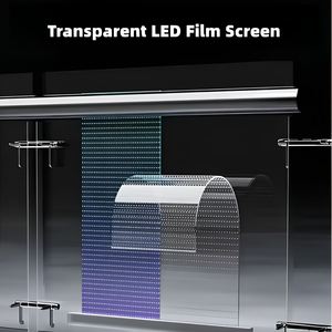 Transparent LED <b>film</b> screen P6 P8 flexible display is suitable for store window glass advertising LED signs - Product Image 1