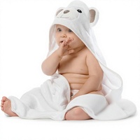 Serviette à capuche carrée pour bébé en coton ultra doux de qualité supérieure, tricotée, motif dessin animé, écologique, super absorbante, cadeau pour nourrisson et tout-petit