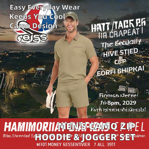 Ensemble de survêtement décontracté pour homme, mode printemps-automne, respirant, tricoté, avec sweat à capuche zippé et pantalon de jogging, motif camouflage - Product Image 2