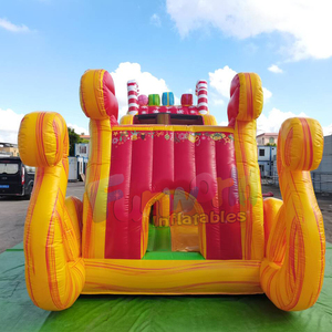 Xmas holiday party jumper bounce house commercial kids jumping bouncy castle <b>inflatable</b> sled sleigh slide - Product Image 5
