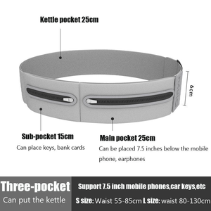 Women's Nylon Lightweight Velcro Small Belt Waist Jogging Bags Sports Water-Proof Running Water Bottle Holder Zipper Phone Pouch - Product Image 4