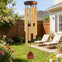 Carillon éolien en métal de 26 pouces à 6 tubes, décoration suspendue, résistant aux intempéries, léger, doux, 5 couleurs, pour la maison, le balcon, petit cadeau