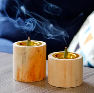 Fabricação de madeira combinação criativa ouro oriente médio queimador de incenso de purificação de ar para casa