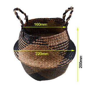 Cesta de flores tejida de hierba portátil hecha a mano y meticulosamente elaborada a bajo precio para decoración de interiores, flores y almacenamiento - Product Image 5