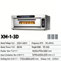 Horno de Gas de 1 Plataforma y 3 Bandejas con Control Automático de Temperatura e Iluminación Interior, Ahorrador de Energía, para Cafetería, Panadería y Tienda de Snacks