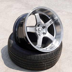 Jante de voiture en alliage Ultra Deep Lip Silver GT <span class=keywords><strong>Racing</strong></span> Flow Formed Casting Polished Edge <span class=keywords><strong>15</strong></span> 16 17 18 <span class=keywords><strong>pouces</strong></span> 4X100 5X100 5X114.3 - Product Image 1