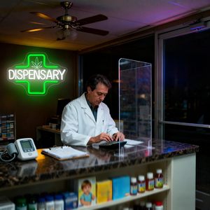 Dispensary Letreros Neon LED indoor hanging ambient light shop <b>sign</b> wall decoration light entrance indicator light luminous <b>sign</b> - Product Image 3