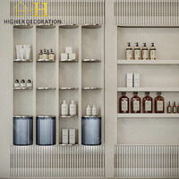 Présentoirs minimalistes texturés pour cosmétiques, meubles de présentation ronds à niveaux pour îlot, socles décoratifs pour magasins