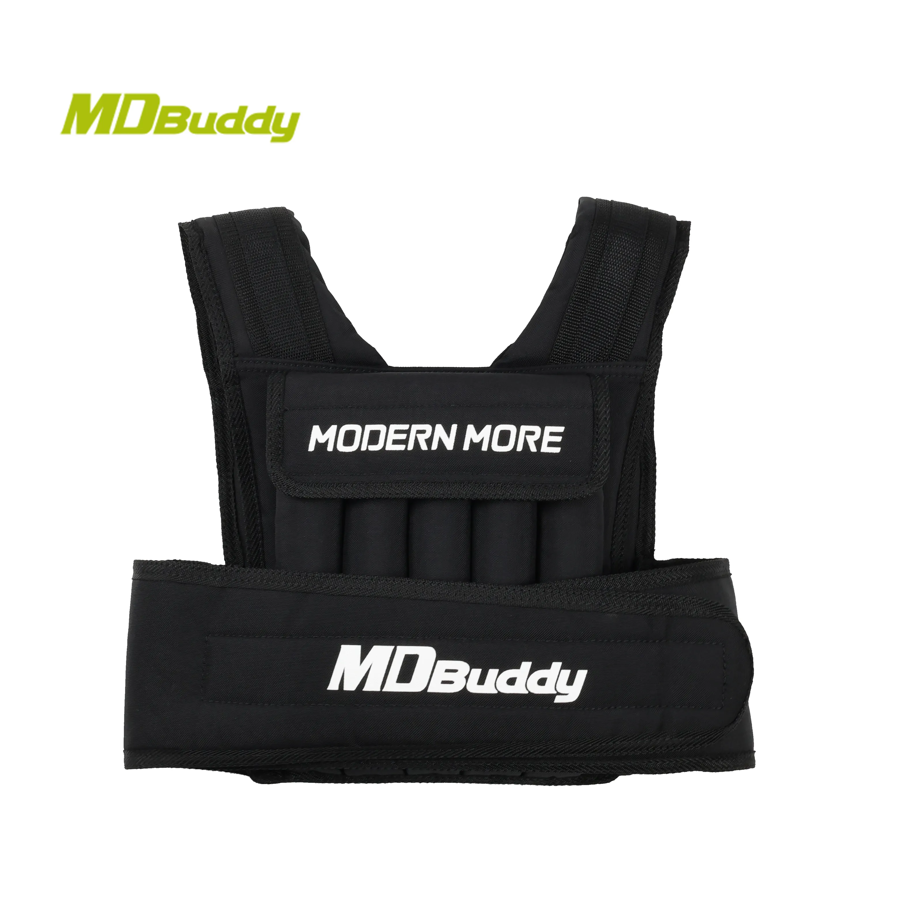 MDBuddy Custom Adjustable Strength Training Weighted Vest with Iron Sand Bar