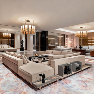 आधुनिक इतालवी लक्जरी नबुक कपड़े सोफे लक्जरी लिविंग रूम फर्नीचर फर्नीचर लिविंग रूम एल आकार सेशनल सोफा सेट फर्नीचर लिविंग रूम - Product Image 3