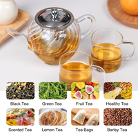 Théière en verre transparent résistant à la chaleur de haute qualité avec infuseur, offre spéciale, 550 ml, ensemble bouilloire et théière