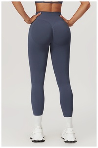Leggings de yoga et de sport pour femmes, sans couture, gainants, respirants, séchage rapide, longueur intégrale, design personnalisé, taille colorée - Product Image 4