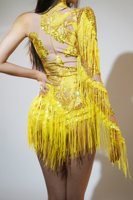Combinaison sexy à franges pour femmes, pour scène, club, maison live, tenue de danse, combinaison une pièce en strass