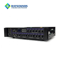 Amplificateur de puissance pour sonorisation publique 120W, 6 zones, 100V, amplificateur audio commercial multi-zones avec Bluetooth, USB, MP3, optique, coaxial
