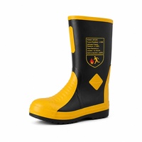 Bottes en caoutchouc pour pompiers professionnels, résistantes à la chaleur, anti-flammes, antidérapantes, avec embout en acier, durables, bottes de sécurité pour la lutte contre les incendies
