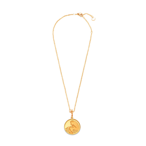 Collana con ciondolo doppio lato Aquarius da 1,5 cm in acciaio inossidabile per donna - Product Image 1