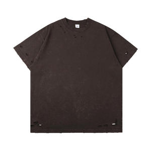 Camiseta Batik de Moda Americana Clásica para Hombre, 300g, Tejido Pesado, Lavado, Holgada, de Manga Corta, para Halloween - Product Image 4