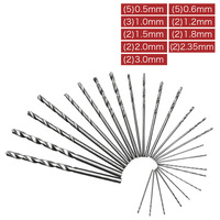 Jeu de 25 mini forets hélicoïdaux HSS 0.5-3mm-forets manuels de précision avec poignée ambre pour bijoux et réparation de PCB 003