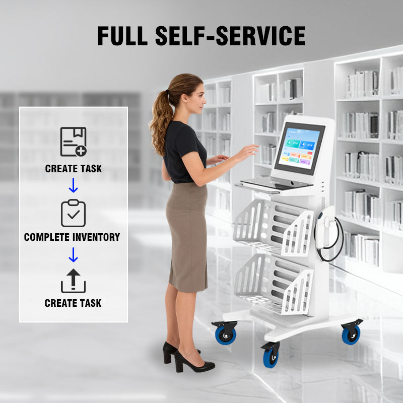 Professional RFID Inventory Trolley for Library Shelf Management with ...