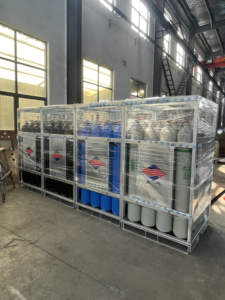 Cilindro de gas personalizable de 300Bar con certificación DOT TPED, resistente a la corrosión, <span class=keywords><strong>3</strong></span>*<span class=keywords><strong>3</strong></span>/4*4 bastidores, se adapta a gases industriales O2/N2/<span class=keywords><strong>Ar</strong></span>/mixtos - Product Image 3