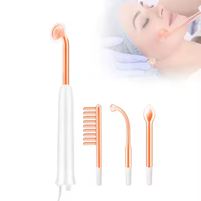 Beauty Tool Newest Skin Care 4 in 1 High Frequency Facial Hair Wand Skin Therapy Wand Anti Acne