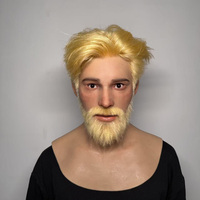 Masque en silicone réaliste pour homme, tête entière, avec cheveux, pour bal masqué, cosplay, travesti