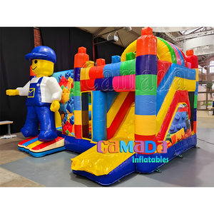 Maison gonflable combinée de rebond de partie de bloc superbe commerciale avec le château gonflable de la meilleure qualité de glissière pour des événements extérieurs - Product Image 5