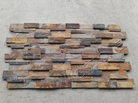Revêtements muraux en pierre d'ardoise rustique, panneaux multicolores, surface rugueuse, carreaux muraux naturels pour la décoration de façade extérieure