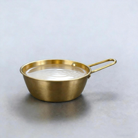 Coupe à vin coréen Makgeolli avec poignée, en acier inoxydable poli écologique, pour vin de riz et sauces, idéale pour les fêtes à domicile et les grillades