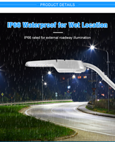 En stock aux États-Unis, en UE et au Canada, éclairage LED pour rue 75W 105W 150W, RoHS LM80 IES, capteur photocellule, corps en alliage d'aluminium, indice de protection IP66 disponible