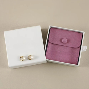 Custom Logo Velvet Microfiber Jewelry <b>Box</b> <b>Small</b> Earring Bracelet Necklace <b>Gift</b> Insert Pouch with Insert Pad - Product Image 6