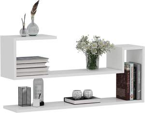 Étagère murale ondulée, étagère à livres, étagère flottante pour la décoration du salon dans un design moderne (blanc) - Product Image 1