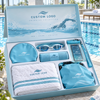 Coffret Cadeau de Natation Personnalisé avec Logo pour Équipes de Natation – Comprend Lunettes de Natation, Bonnet de Bain, Serviette, Sac Étanche, Pochette Téléphone, Kit Sport Plage