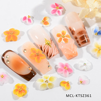 30PCS/kit Kawaii Handmade Nail Art Resin Charms 3D Design Nail Acrylic Flowers Acrylic flower