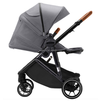 Poussette pour bébé personnalisée OEM, nacelle, système de voyage, cadre en alliage d'aluminium, housse en lin, capacité de charge de 20 à 22 kg, 0 à 3 ans