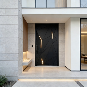 Puerta de Entrada Individual para Villa, de Aluminio Fundido, Estilo Contemporáneo, para Materiales de Construcción, Puerta Exterior - Product Image 3