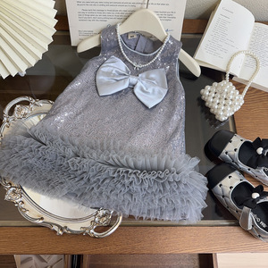 Ropa para Niñas, Chaleco Vaquero de Verano, Top de Chaleco, Falda Plisada, Traje de Dos Piezas, Niñas Pequeñas y Medianas - Product Image 1