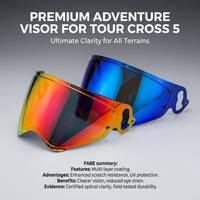 Nouvelle visière de casque de moto anti-UV en PC, modèle Cross5, remplacement pour Arai Tour-Cross 5 Tour Cross V Xd-5, fermeture rapide