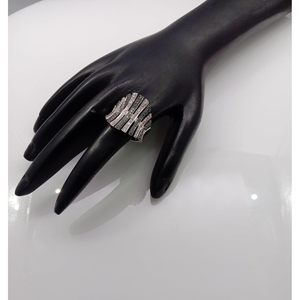 Jewelspaark <b>Diamond</b> <b>Ring</b> 0.91 Cttw Round Cut White And Blue Enhanced 925 Sterling Silver Engagement Jewelry For Women - Product Image 6