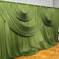 Rideaux de fond de scène vert olive pour mariage, draperie élégante en tissu pour la décoration de la scène de mariage, de la cérémonie et des événements