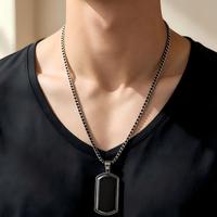 Collier pendentif en acier titane en gros pour hommes, tendance et polyvalent, boucles d'oreilles en acier inoxydable