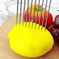 RVS vleesmalsmaakmaker met antislip handvat, uien- en groentesnijder, fruit- en groentegereedschap, multifunctionele keukenhulp