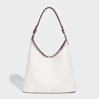 Sac de shopping réutilisable personnalisé en toile de coton à grande capacité, style simple, plusieurs poches, fermeture ouverte
